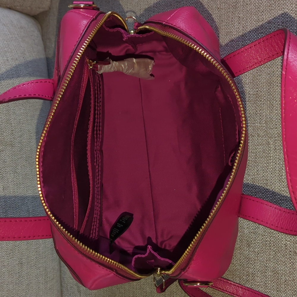 Fossil Rare Raspberry Pink Leather Sydney Satchel Bag - Picture 8 of 10